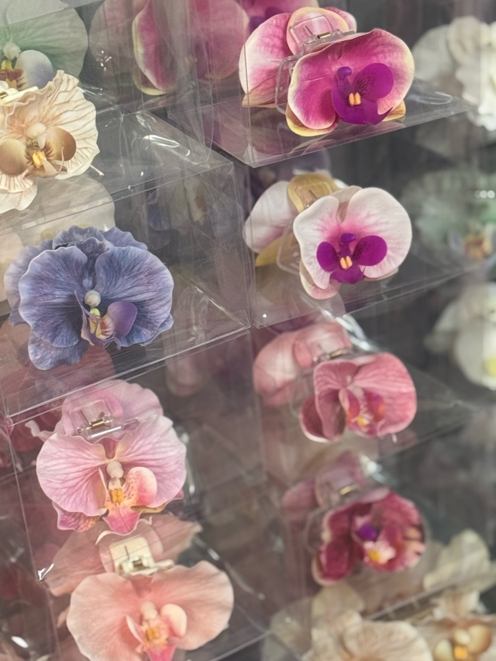 Handmade Assorted Orchid Hair Clips - Multicolors